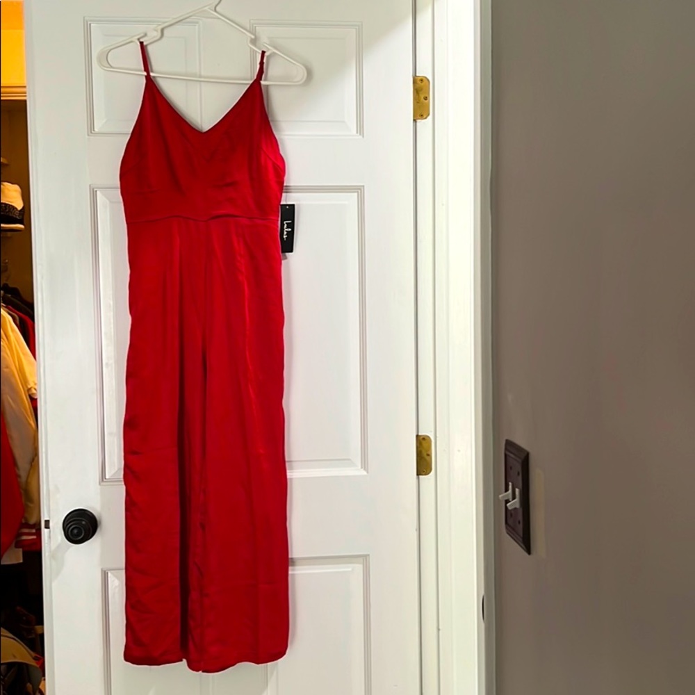 NWT Lulus one piece satin jumpsuit